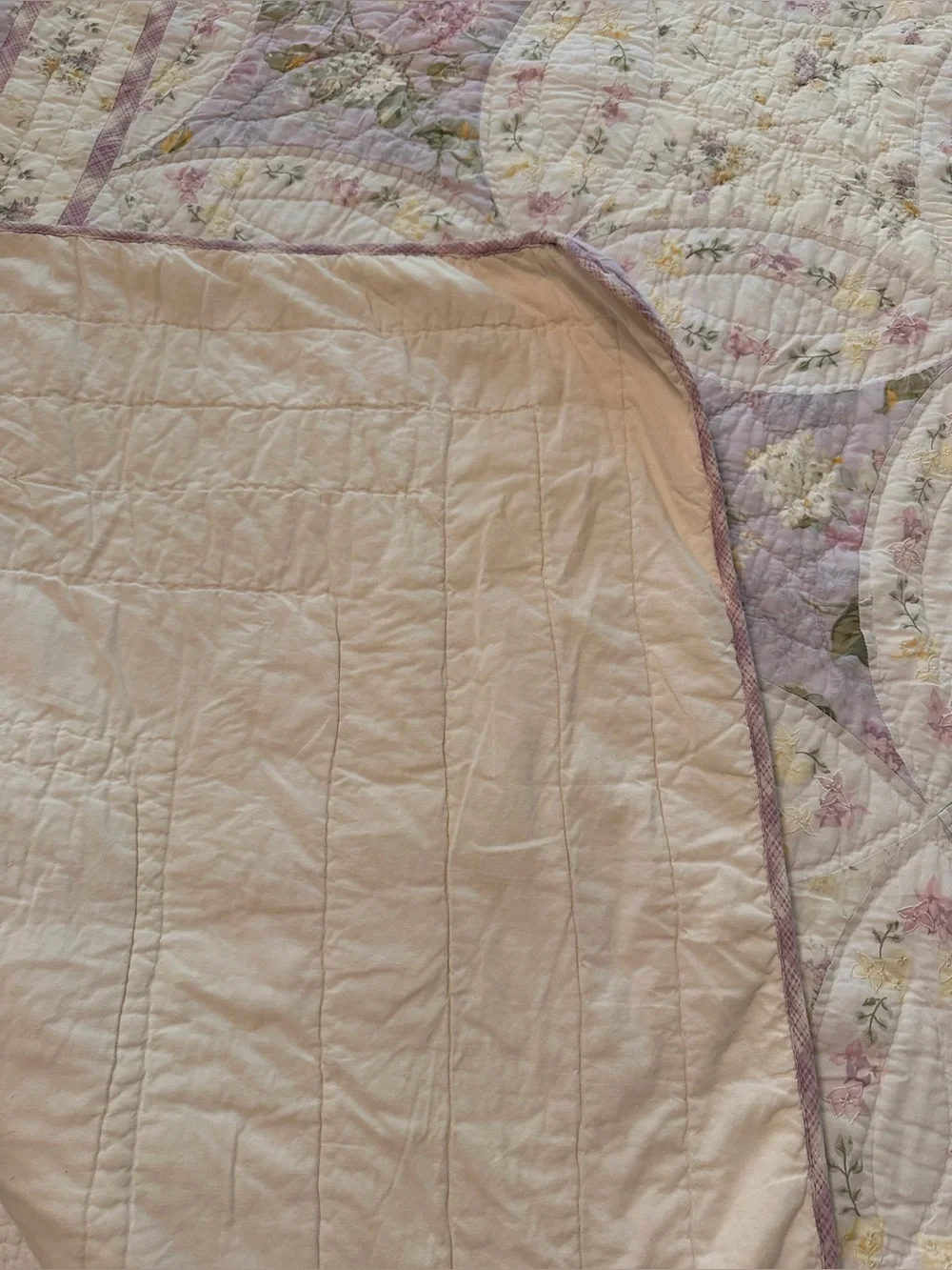 VTG Rachel Ashwell Shabby Chic Queen/Full Quilt Set 2 Shams Floral Patchwork
